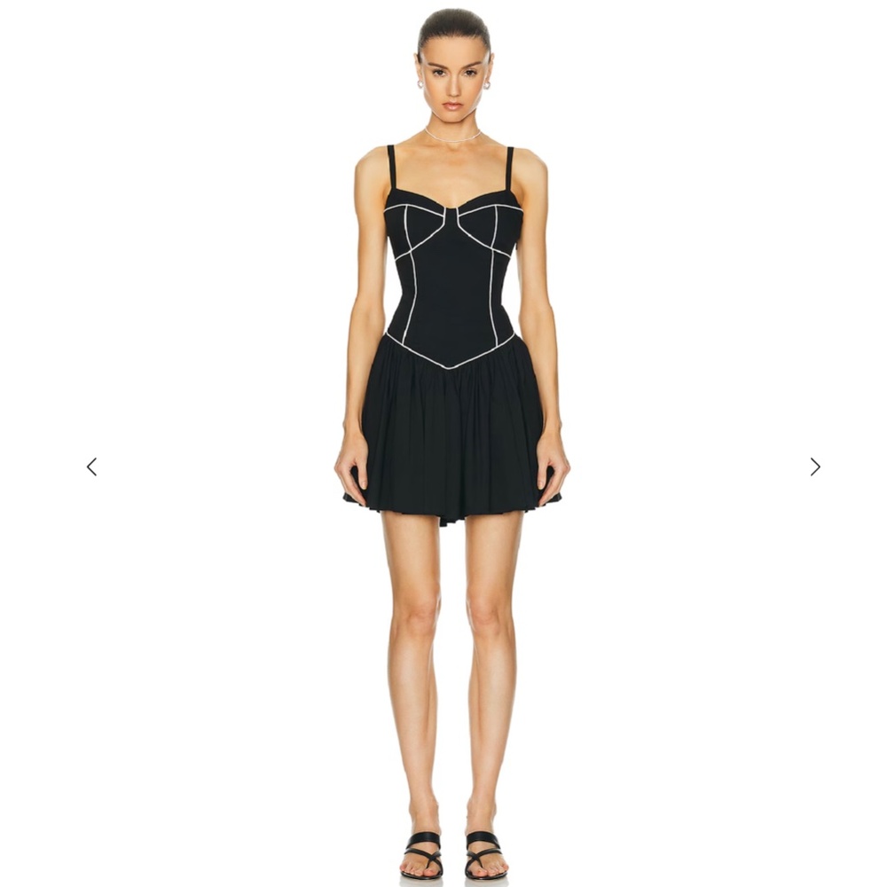CAROLINE CONSTAS Orella Black White Mini Dress XL NWT $395